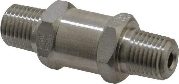 Parker - 1/4" Stainless Steel Check Valve - Inline, MNPT x MNPT, 6,000 WOG - Top Tool & Supply