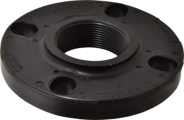 NIBCO - 2" Pipe, 6" OD, Polypropylene Threaded Pipe Flange - Schedule 80, Black - Top Tool & Supply