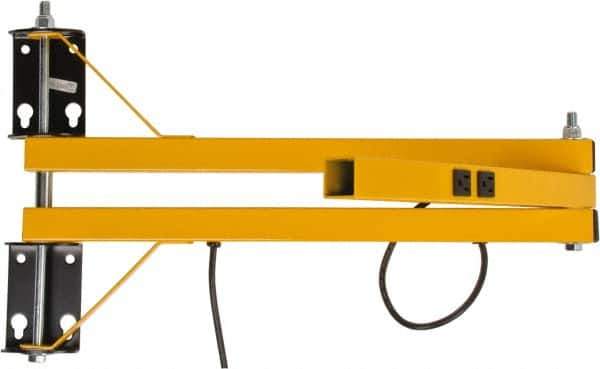 TPI - 40" Long, Steel Task & Machine Light Mounting Arm - Yellow, For Use with Dock Lights - Top Tool & Supply