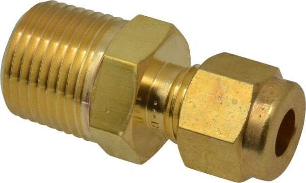 Ham-Let - 1/4" OD, Brass Male Connector - Comp x MNPT Ends - Top Tool & Supply