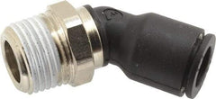 Legris - 3/8" OD, 3/8 NPT, Nylon/Nickel Plated Brass Push-to-Connect Male Elbow 45° - 290 Max psi - Top Tool & Supply