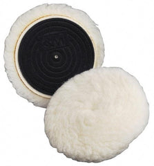 3M - 5-1/4" Diam Wool Bonnet Pad - 15/16" Pile, Hook & Loop Attachment - Top Tool & Supply