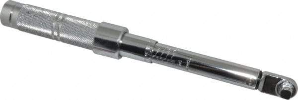 Proto - 3/8" Drive Micrometer Fixed Head Torque Wrench - 40 In/Lb to 200 In/Lb Torque, 11-45/64" OAL, 0.11 N/m Graduation, Ratchet Head - Top Tool & Supply