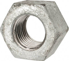 Value Collection - 1-1/4 - 7 UNC Steel Right Hand Heavy Hex Nut - 2" Across Flats, 1-7/32" High, Galvanized Finish - Top Tool & Supply