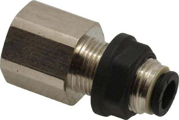 Legris - 6mm Outside Diam, 1/4 BSPP, Brass Push-to-Connect Tube Female Bulkhead - 290 Max psi - Top Tool & Supply