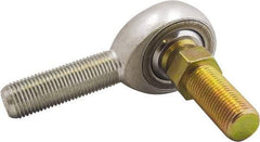 Made in USA - 3/16" ID, 5/8" Max OD, 2,855 Lb Max Static Cap, Male Spherical Rod End with Stud - 10-32 LH, 3/4" Shank Length, Alloy Steel with Steel Raceway - Top Tool & Supply