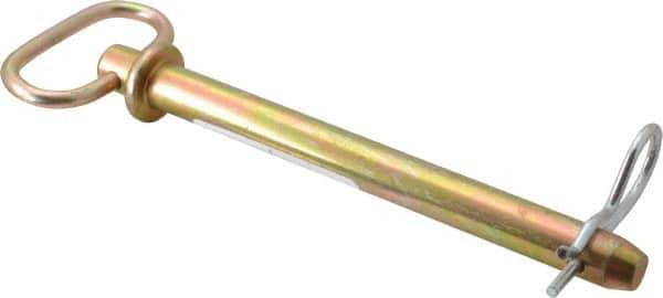 Made in USA - 5/8" Pin Diam, 6-3/4" Long, Zinc Plated Steel Pull Ring Hitch Pin - 6" Usable Length - Top Tool & Supply