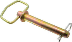 Made in USA - 3/4" Pin Diam, 5" Long, Zinc Plated Steel Pull Ring Hitch Pin - 4-1/4" Usable Length - Top Tool & Supply