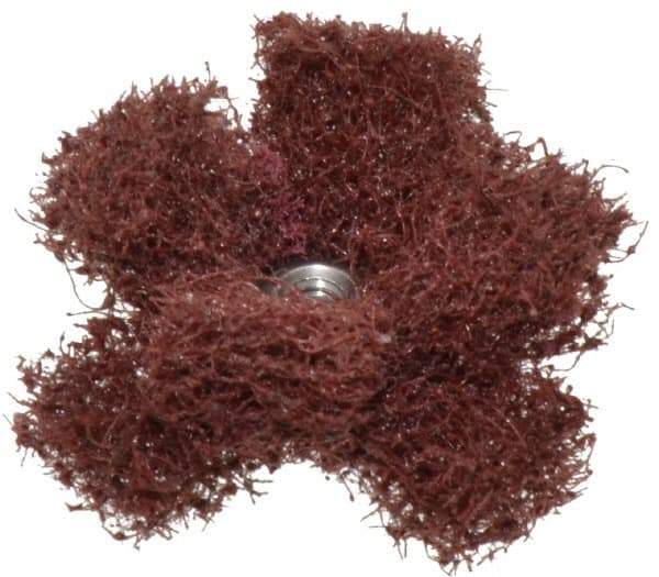 Merit Abrasives - 1-1/2" Diam Medium Density Cross Buff - 2 Plys, 8-32 Thread, Medium Grade, 23,000 Max RPM - Top Tool & Supply