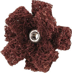 Merit Abrasives - 1-1/2" Diam Medium Density Cross Buff - 2 Plys, 8-32 Thread, Coarse Grade, 23,000 Max RPM - Top Tool & Supply