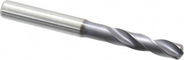 Screw Machine Length Drill Bit: 0.2756″ Dia, 140 °, Solid Carbide Multilayer TiAlN Finish, Right Hand Cut, Spiral Flute, Straight-Cylindrical Shank, Series B966