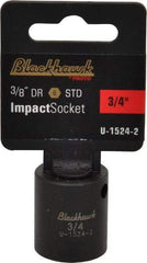 Blackhawk by Proto - 3/8" Drive 3/4" Standard Impact Socket - 6 Points, 1" OAL - Top Tool & Supply