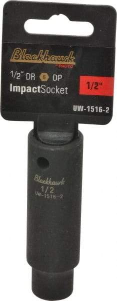 Blackhawk by Proto - 1/2" Drive 1/2" Deep Impact Socket - 6 Points, 3-5/16" OAL - Top Tool & Supply