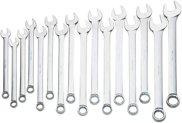 Proto - 16 Piece, 1-5/16" to 2-1/2", 12 Point Combination Wrench Set - Inch Measurement Standard, Satin Finish, Comes in Box - Top Tool & Supply