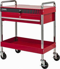 Sunex Tools - 350 Lb Capacity, 16" Wide x 30" Long x 35-1/4" High Service Cart - 1 Drawer, 2 Shelf, Steel - Top Tool & Supply