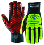 Synthetic Leather Double Palm Reinforced Red PVC PalmGloves Large - Top Tool & Supply