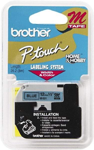 Brother - 1/2" Wide, Blue Tape Cassette - For Label Maker - Top Tool & Supply