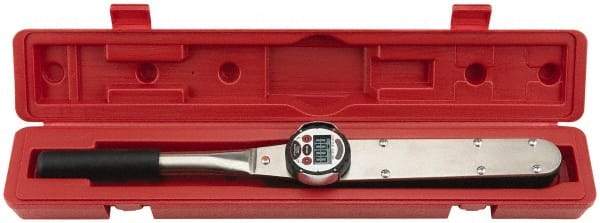 Proto - 1" Drive Electronic Digital Torque Wrench - 133 N/m to 1,335 N/m Torque, 77" OAL, 1 N/m Graduation, Fixed Head - Top Tool & Supply