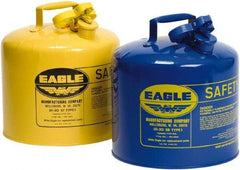 Eagle - 5 Gal Galvanized Steel Type I Safety Can - 13-1/2" High x 12-1/2" Diam, Yellow - Top Tool & Supply