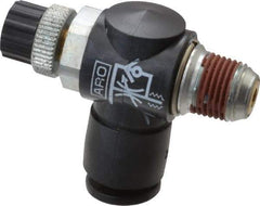 ARO/Ingersoll-Rand - 1/8" Male NPT x 1/4" Female NPT Right Angle Flow Control Valve - 0 to 150 psi & Brass Material - Top Tool & Supply