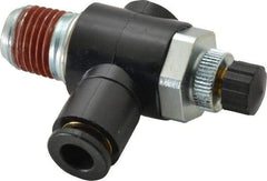 ARO/Ingersoll-Rand - 1/4" Male NPT x 1/4" Female NPT Right Angle Flow Control Valve - 0 to 150 psi & Brass Material - Top Tool & Supply