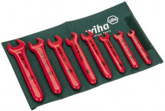 Wiha - 8 Piece, 5/16" to 3/4", Open End Wrench Set - Inch Measurement Standard, Insulated Finish, Comes in Roll Up Pouch - Top Tool & Supply