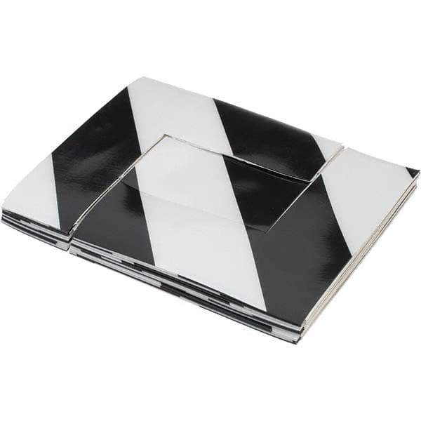 NMC - Black & White Striped Vinyl Die Cut Shape Angles - 2" Wide x 0.02" Thick, General Traffic - Top Tool & Supply