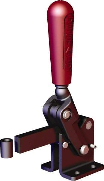 De-Sta-Co - 1,574 Lb Holding Capacity, Vertical Handle, Manual Hold Down Toggle Clamp - 90° Handle Movement, 120° Bar Opening, Solid Bar, Flanged Base, Oxide Finish, Forged Alloy Steel - Top Tool & Supply