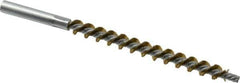 Schaefer Brush - 4" Brush Length, 3/8" Diam, Double Stem, Single Spiral Tube Brush - 6-1/4" Long, Brass, 12-24 Female Connection - Top Tool & Supply