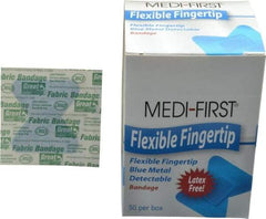 Medique - Fingertip Bandage Self-Adhesive Bandage - Blue, Woven Fabric Bandage, Metal Detectable - Top Tool & Supply