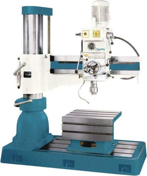 Clausing - 43.3" Swing, Geared Head Radial Arm Drill Press - 12 Speed, 3 hp, Three Phase - Top Tool & Supply