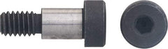 Made in USA - 1/4" Shoulder Diam x 1/2" Shoulder Length, #10-32 UNF, Hex Socket Precision Shoulder Screw - 4140 Alloy Steel, Black Oxide Finish, 3/16" Head Height x 3/8" Head Diam - Top Tool & Supply