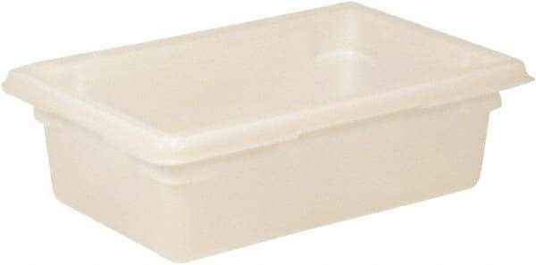 Rubbermaid - Rectangular, White Polyethylene Food Tote Box - 6" High x 12" Wide x 18" Long, with Snap-On Lid - Top Tool & Supply