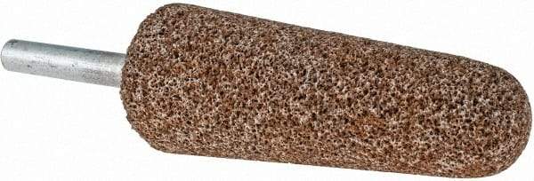 Norton - 1" Head Diam x 2-3/4" Thickness, A3, Tree End, Aluminum Oxide Mounted Point - Brown, Very Coarse Grade, 36 Grit, 15,530 RPM - Top Tool & Supply