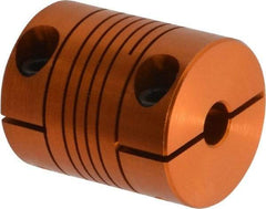 Lovejoy - 1/4" Max Bore Diam, Flexible Clamp Hub Coupling - 3/4" OD, 0.9" OAL, Anodized Aluminum - Top Tool & Supply