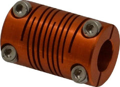 Lovejoy - 5/16" Max Bore Diam, Flexible Clamp Hub Coupling - 0.63" OD, 1" OAL, Anodized Aluminum - Top Tool & Supply