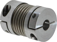 Lovejoy - 1/4" Max Bore Diam, Flexible Bellows Clamp Coupling - 0.984" OD, 1.023" OAL, Aluminum Hub with Stainless Steel Bellows - Top Tool & Supply