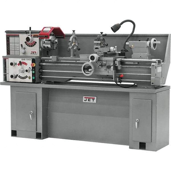 Jet - 13" Swing, 40" Between Centers, 230 Volt, Single Phase Bench Lathe - 5MT Taper, 2 hp, 70 to 2,000 RPM, 1-1/2" Bore Diam, 32" Deep x 47" High x 71" Long - Top Tool & Supply