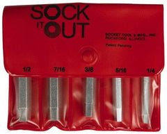 Sock It Out - Flat Head Cap Screw Extractor Set - 1/4 to 1/2 Size Range - Top Tool & Supply