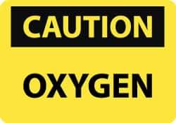 NMC - "Caution - Oxygen", 10" Long x 14" Wide, Rigid Plastic Safety Sign - Rectangle, 0.05" Thick, Use for Hazardous Materials - Top Tool & Supply