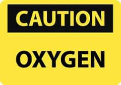 NMC - "Caution - Oxygen", 10" Long x 14" Wide, Pressure-Sensitive Vinyl Safety Sign - Rectangle, 0.004" Thick, Use for Hazardous Materials - Top Tool & Supply