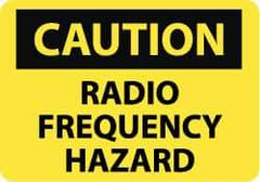 NMC - "Caution - Radio Frequency Hazard", 10" Long x 14" Wide, Aluminum Safety Sign - Rectangle, 0.04" Thick, Use for Accident Prevention - Top Tool & Supply