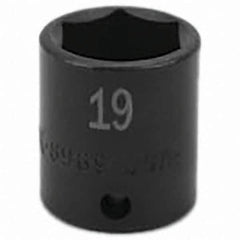 SK - Impact Socket - 3/8"DR 19MM IMPACT SOCKET - Top Tool & Supply