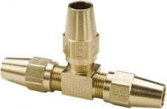 Parker - 1/2" OD, Brass Union Tee - 400 Max Working psi, -65 to 250°F, Comp x Comp x Comp Ends - Top Tool & Supply