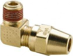 Parker - 3/4" OD, Brass Male Elbow - 400 Max Working psi, -65 to 250°F, Comp x Male NPTF Ends - Top Tool & Supply