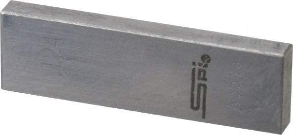 SPI - 0.124" Rectangular Steel Gage Block - Accuracy Grade AS-1, Includes NIST Traceability Certification - Top Tool & Supply