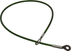 Jergens - 16" Long, Stainless Steel Cable Loop & Eye End, Quick Release Pin Lanyard - 1/16" Cable Diam, 3/16" Hole Diam, Nylon Cable - Top Tool & Supply