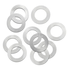 Round Shims; Shim Type: Arbor Shim; Thickness: .003; Inside Diameter: .5″; Outside Diameter: .75″; Material: Steel