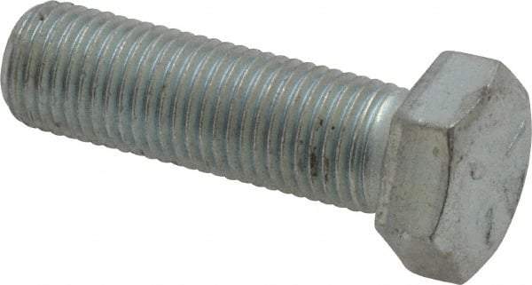 Made in USA - 3/8-24 UNF, 1-1/4" Length Under Head Hex Head Cap Screw - Fully Threaded, Grade 5 Steel, Zinc-Plated Finish, 9/16" Hex - Top Tool & Supply