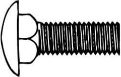 Value Collection - M5x0.8 20mm Length Under Head, Standard Square Neck, Carriage Bolt - Austenitic Grade A2 Stainless Steel, - Top Tool & Supply